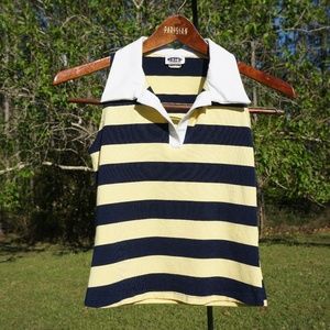 Z.ro Navy & Yellow Striped Sleeveless